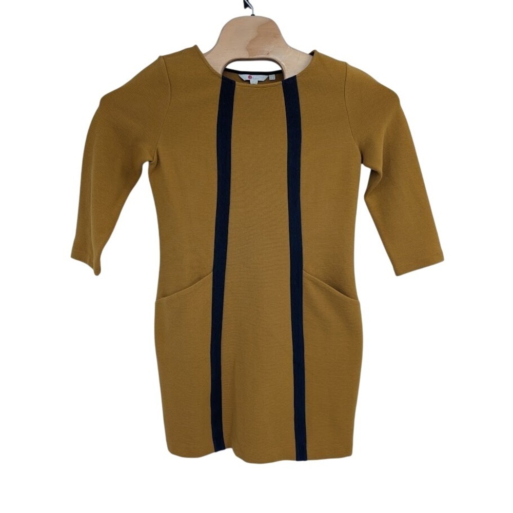 Women's Boden Anita Ottoman Textured Ribbed Cotton Blend Tunic Dress Brown 6L